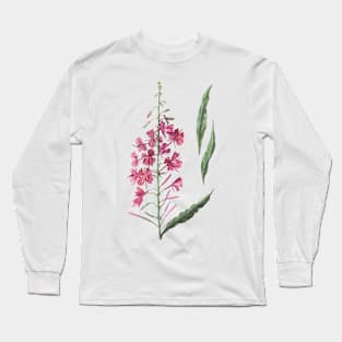 Watercolor Wildflower Fireweed Long Sleeve T-Shirt